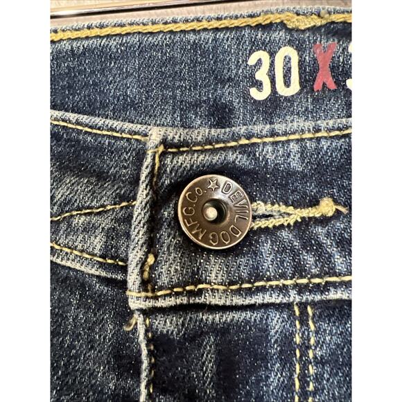 Devil Dog Jeans Mens 30x30 Blue Slim Tapered Sanforized Denim 29" Inseam - Picture 3 of 15